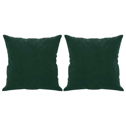 3-Sitzer-Sofa mit Zierkissen Dunkelgrün 180 cm Samt