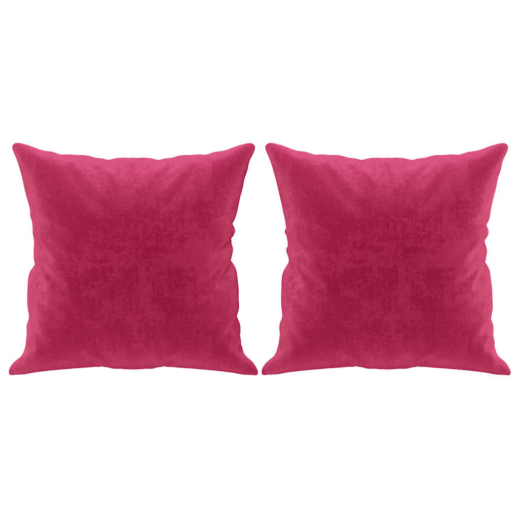 3-Sitzer-Sofa mit Zierkissen Weinrot 180 cm Samt