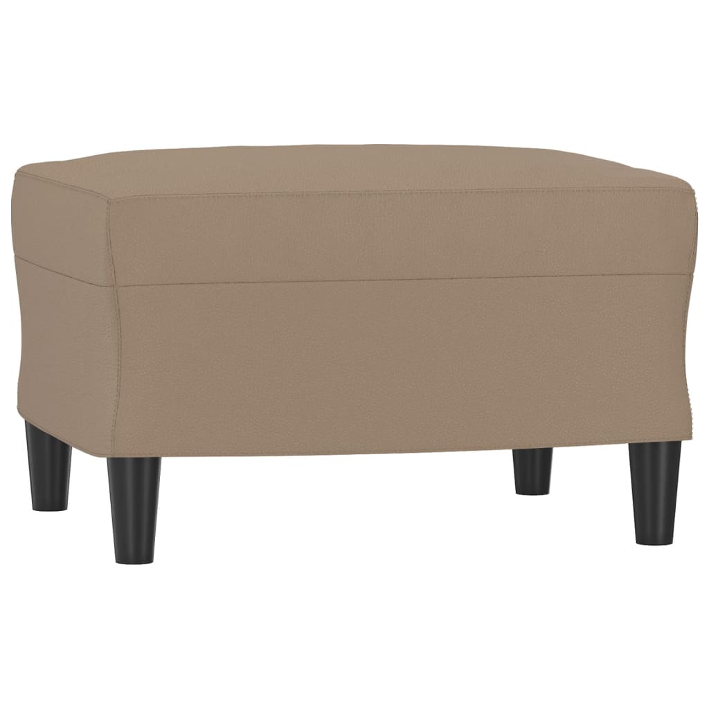 3-Sitzer-Sofa mit Hocker Cappuccino-Braun 180 cm Kunstleder
