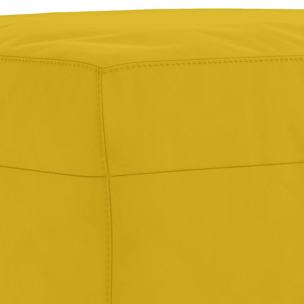 3-tlg. Sofagarnitur mit Kissen Gelb Samt