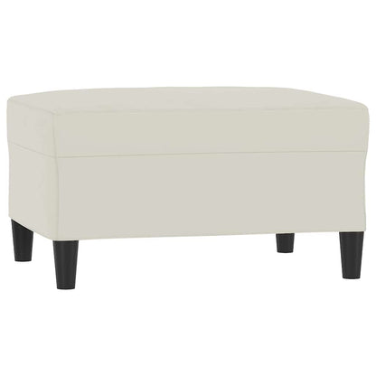 3-tlg. Sofagarnitur mit Kissen Creme Samt