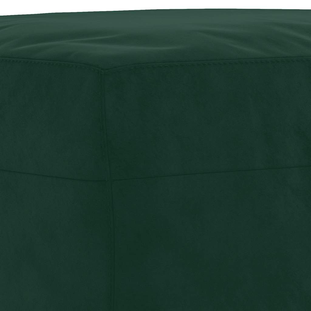 3-tlg. Sofagarnitur mit Kissen Dunkelgrün Samt