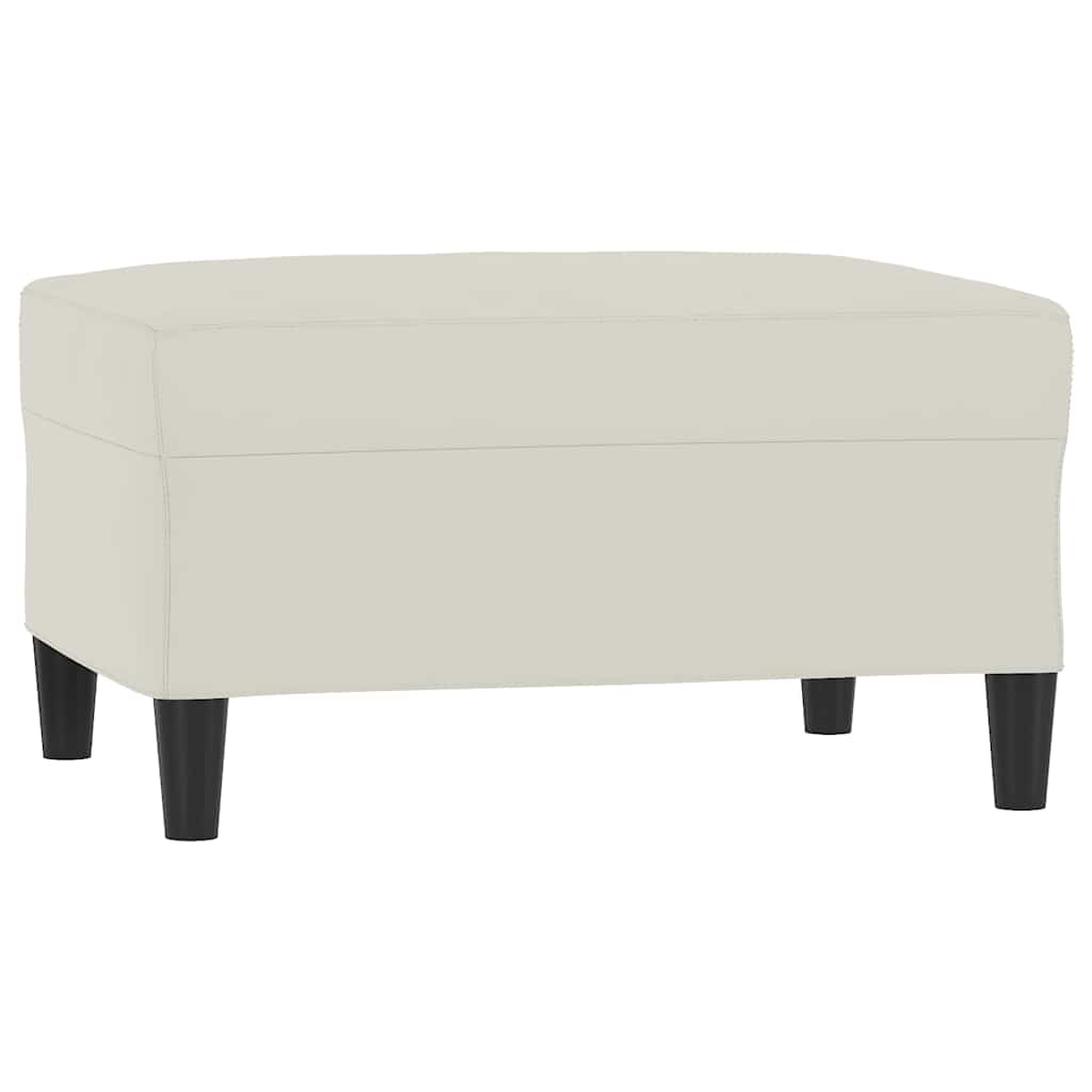 3-tlg. Sofagarnitur mit Kissen Creme Samt