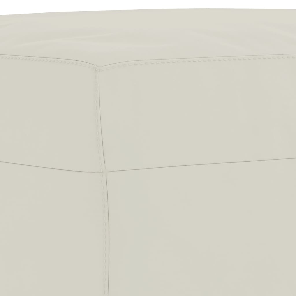 3-tlg. Sofagarnitur mit Kissen Creme Samt