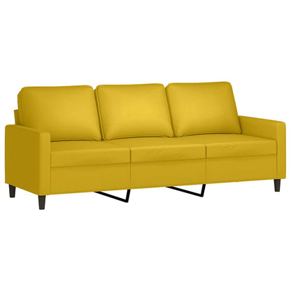 4-tlg. Sofagarnitur mit Kissen Gelb Samt
