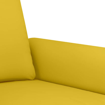 3-tlg. Sofagarnitur mit Kissen Gelb Samt