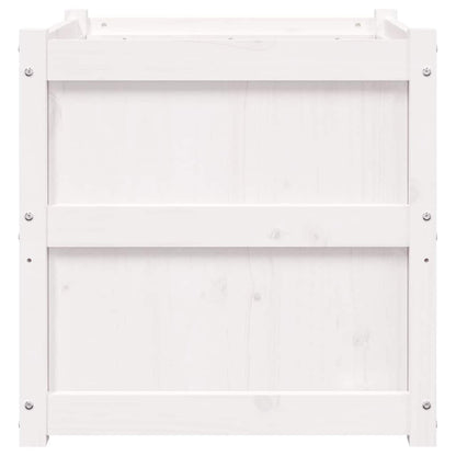 Pflanzkübel 2 Stk. Weiß Massivholz Kiefer