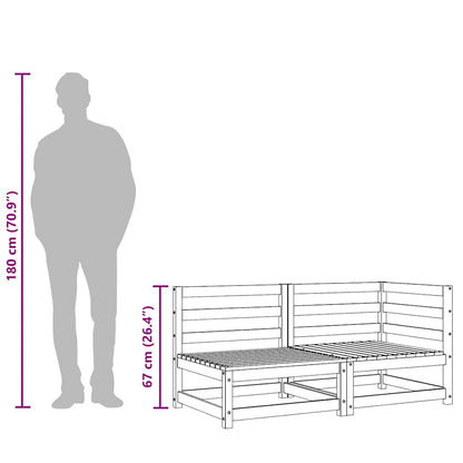 Gartensofa 2-Sitzer Massivholz Kiefer