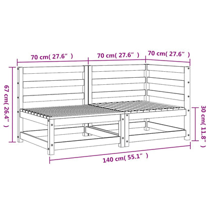 Gartensofa 2-Sitzer Weiß Massivholz Kiefer