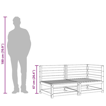 Gartensofa 2-Sitzer Weiß Massivholz Kiefer