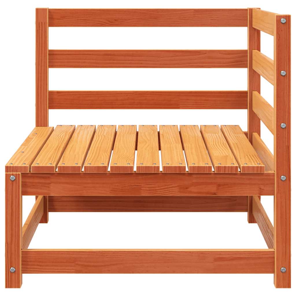 Gartensofa 2-Sitzer Wachsbraun Massivholz Kiefer