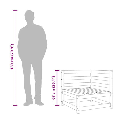 Gartensofa 3-Sitzer Wachsbraun Massivholz Kiefer