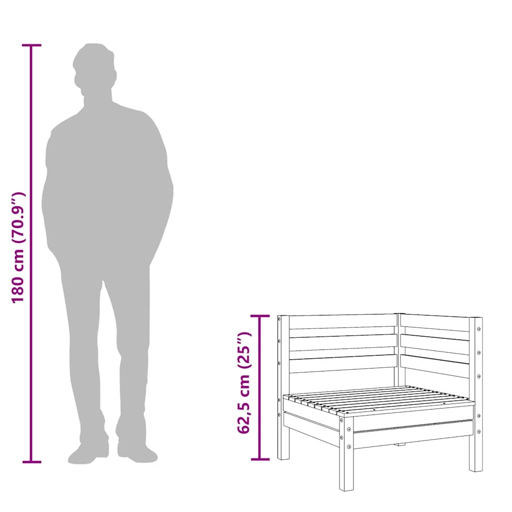 Garten-Ecksofa Kiefernholz Imprägniert