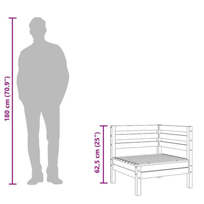 Garten-Ecksofas 2 Stk. Wachsbraun Massivholz Kiefer
