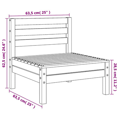 Gartensofas ohne Armlehnen 2 Stk. Wachsbraun Massivholz Kiefer