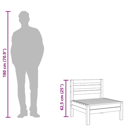 Gartensofas ohne Armlehnen 2 Stk. Wachsbraun Massivholz Kiefer