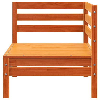 Gartensofa 3-Sitzer Wachsbraun Massivholz Kiefer