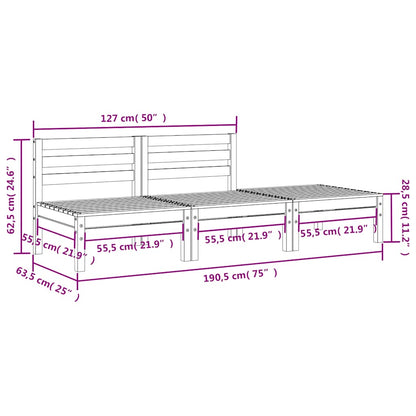 Gartensofa 3-Sitzer Wachsbraun Massivholz Kiefer