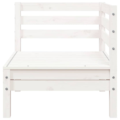 Gartensofa 3-Sitzer mit Hocker Weiß Massivholz Kiefer