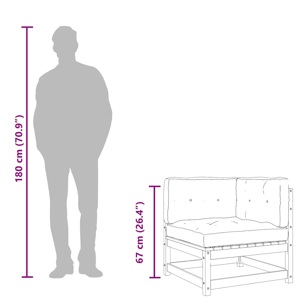 Garten-Ecksofa mit Kissen Massivholz Douglasie