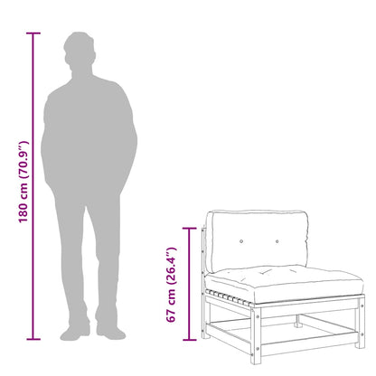 Gartensofas ohne Armlehnen mit Kissen 2 Stk. Kiefernholz