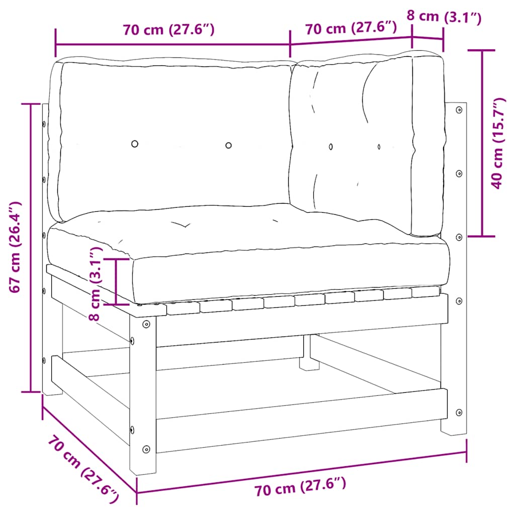 Garten-Ecksofa mit Kissen Kiefernholz Imprägniert
