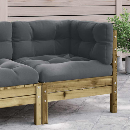 Garten-Ecksofa mit Kissen Kiefernholz Imprägniert