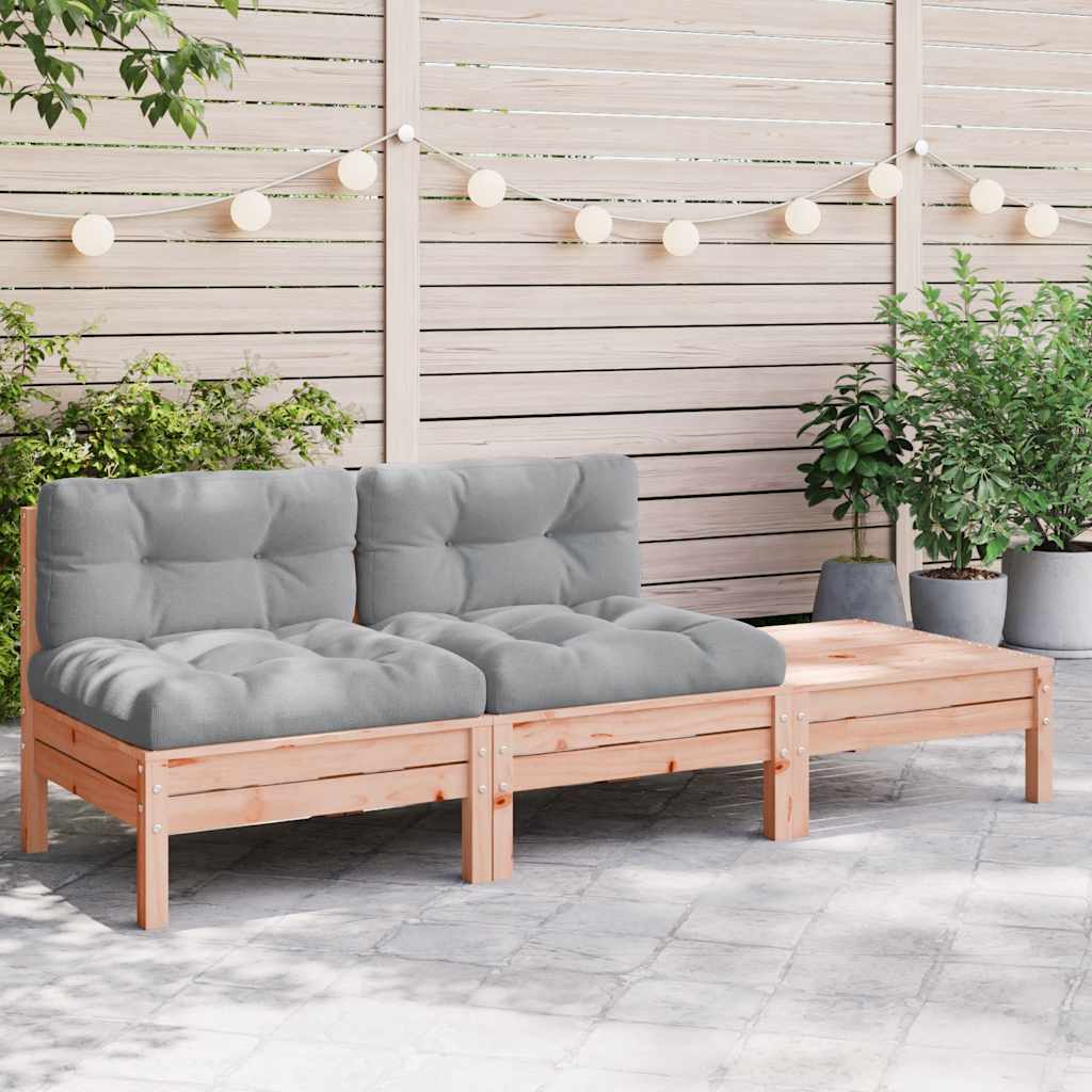 Gartensofa mit Kissen und Hocker 2-Sitzer