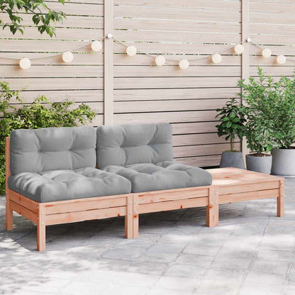 Gartensofa mit Kissen und Hocker 2-Sitzer