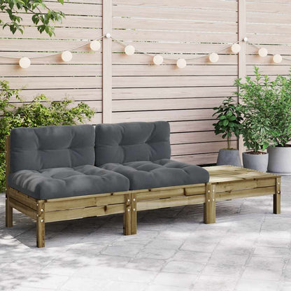 Gartensofa mit Kissen und Hocker 2-Sitzer