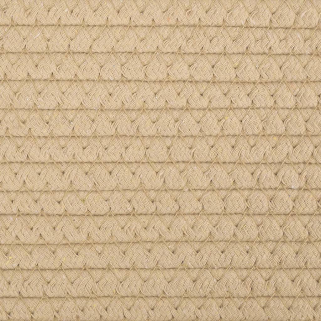 Wäschekorb Beige und Weiß Ø55x36 cm Baumwolle