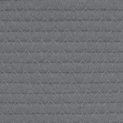 Aufbewahrungskorb Grau und Weiß Ø43x38 cm Baumwolle