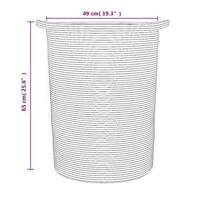Aufbewahrungskorb Braun und Weiß Ø49x65 cm Baumwolle