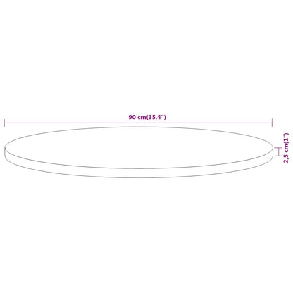 Tischplatte Ø90x2,5 cm Rund Massivholz Akazie