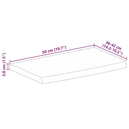 Tischplatte 50x40x3,8 cm Baumkante Massivholz Raues Mangoholz