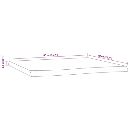 Tischplatte 40x40x2,5 cm Rechteckig Massivholz Akazie Baumkante