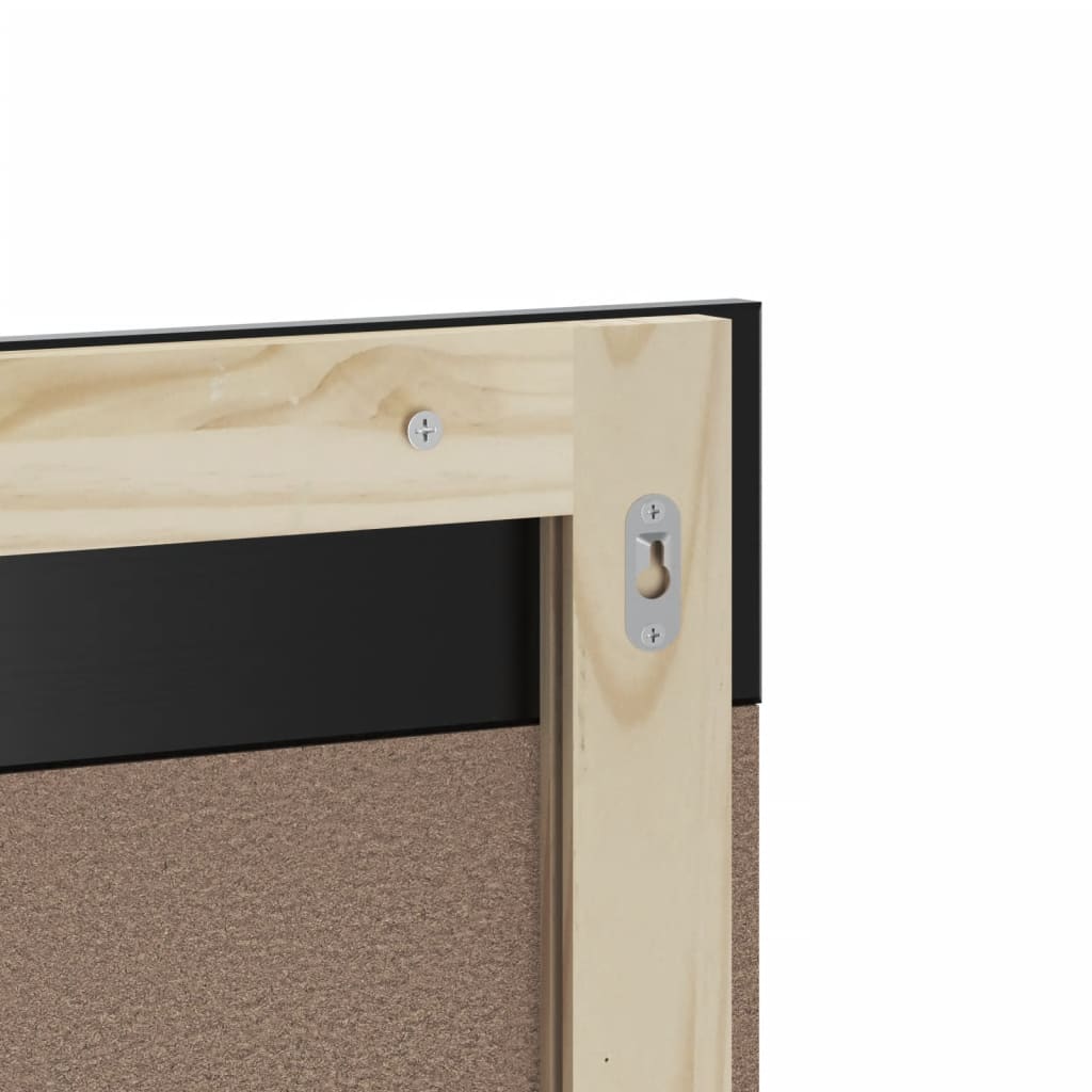 Badspiegel mit Ablage BERG Schwarz 60x12x70 cm Massivholz