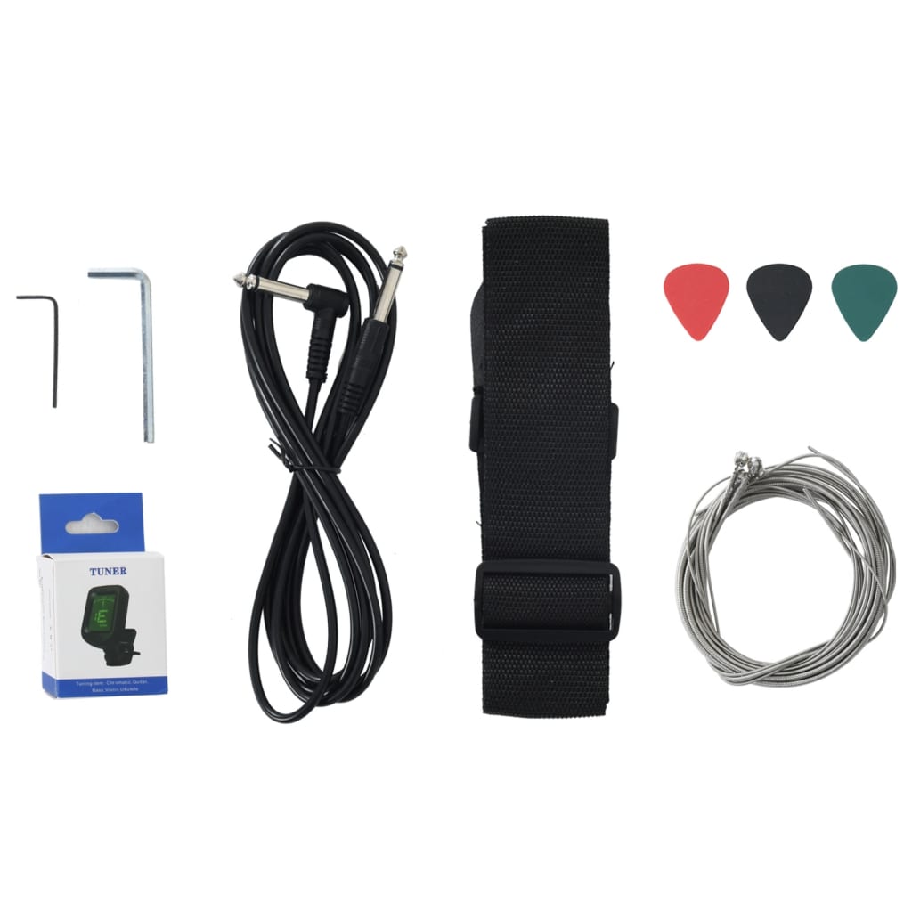 E-Bass für Anfänger mit Tasche Braun und Schwarz 4/4 46"