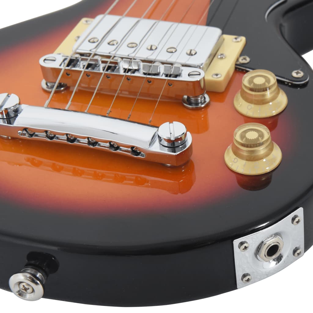 E-Gitarre für Kinder mit Tasche Braun und Schwarz 3/4 30"