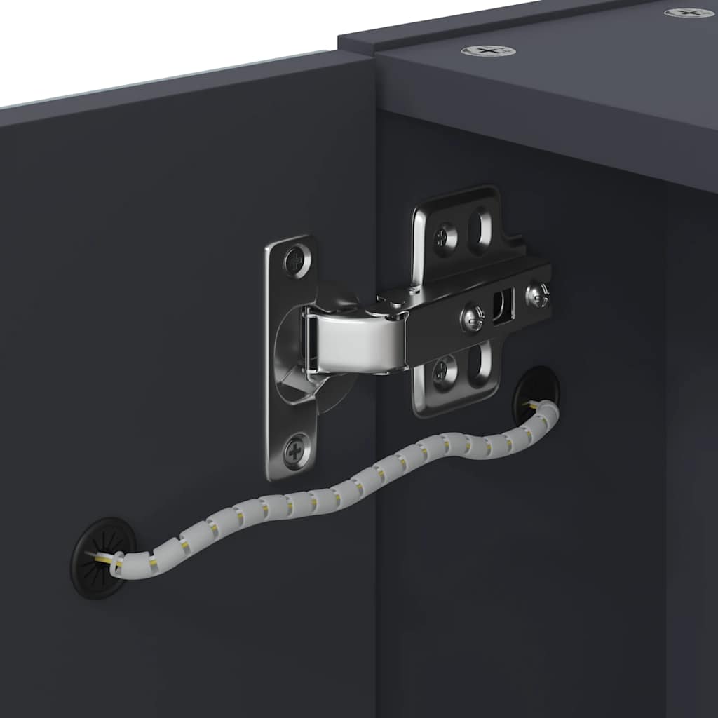 Spiegelschrank mit LED-Beleuchtung Grau 45x13x52 cm