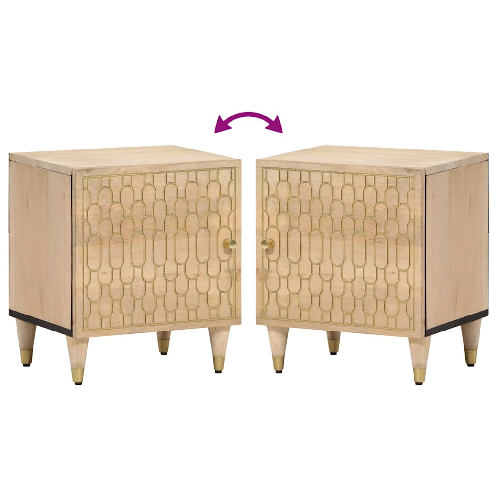 Nachttische 2 Stk. 40x33x46 cm Massivholz Mango