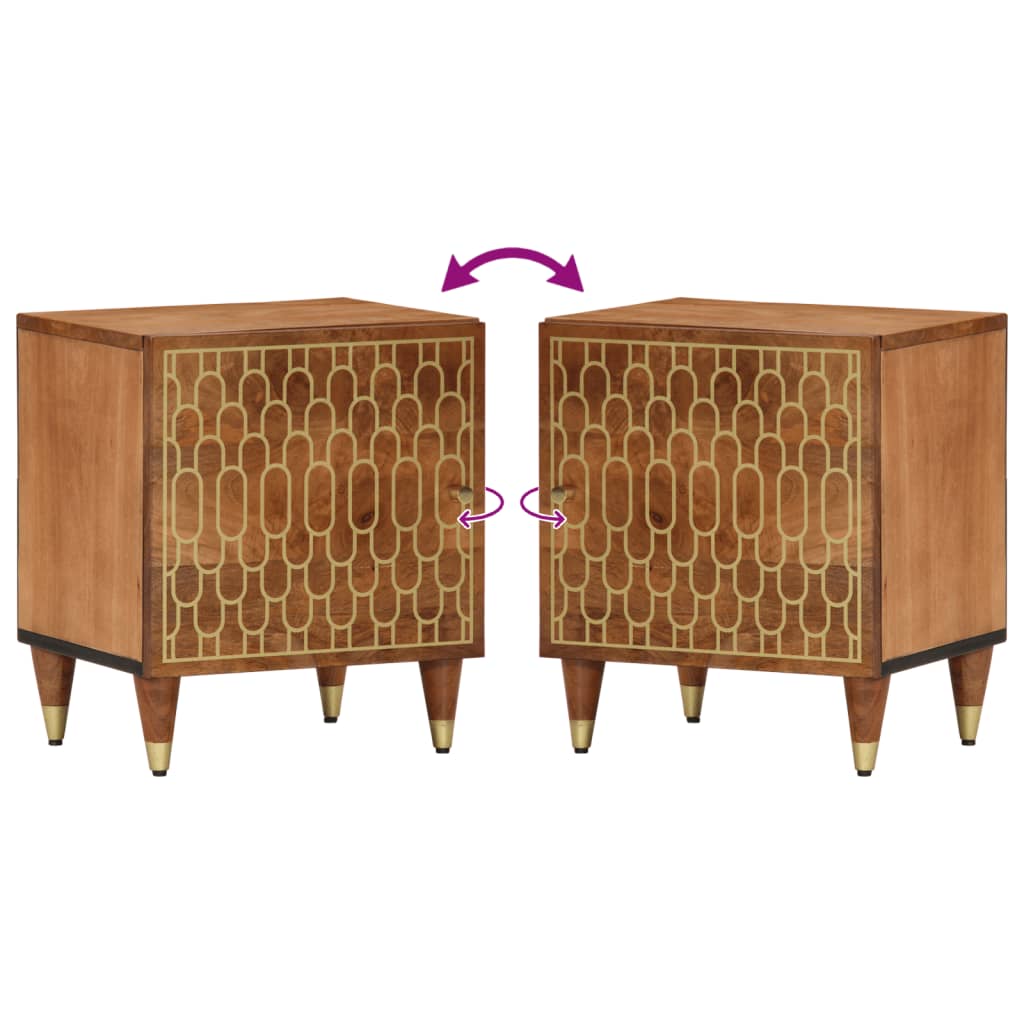 Nachttische 2 Stk. 40x33x46 cm Massivholz Mango