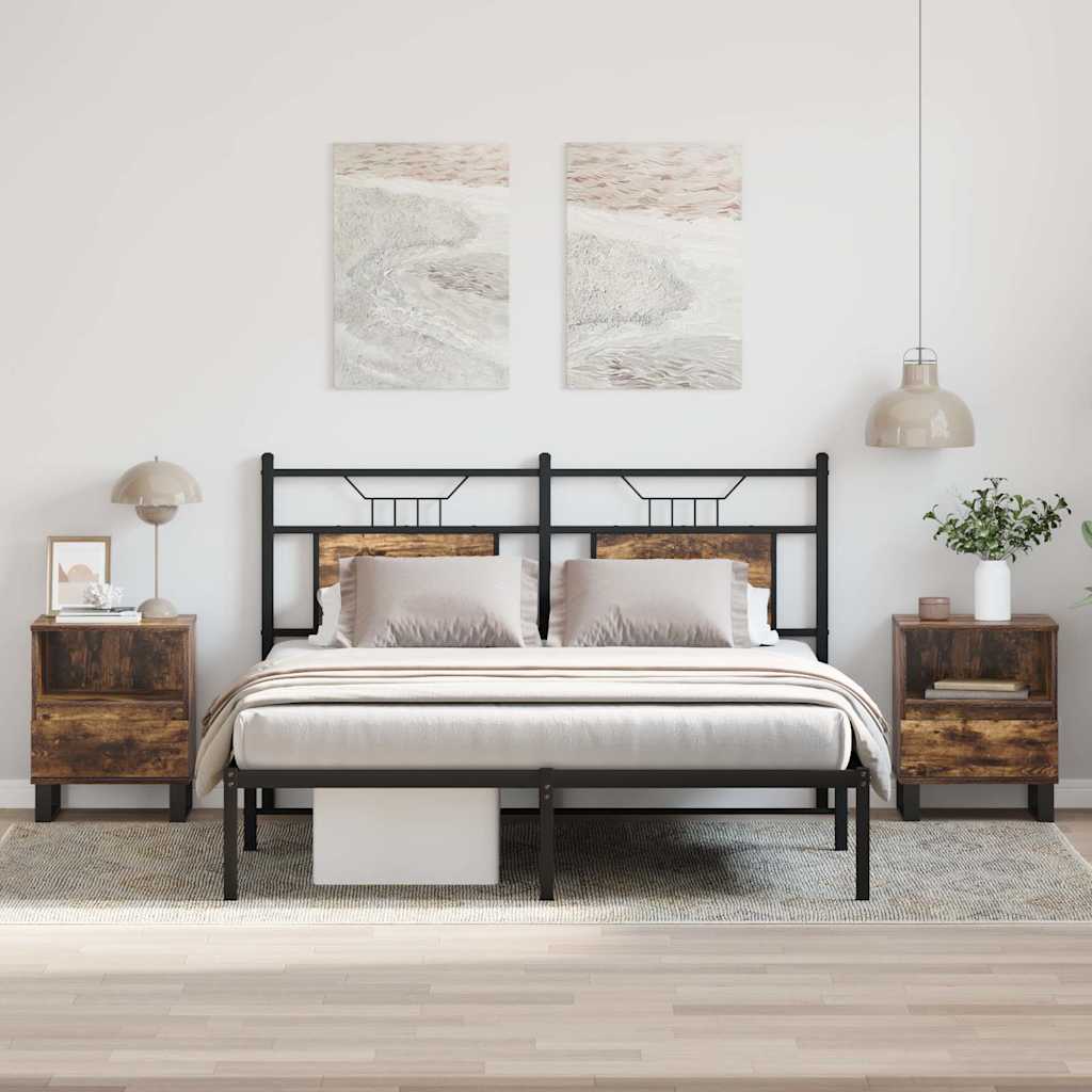 Nachttische 2 Stk. Räuchereiche 40x35x50 cm Holzwerkstoff