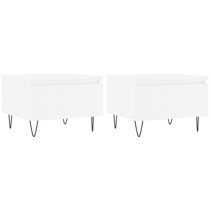 Couchtische 2 Stk. Weiß 50x46x35 cm Holzwerkstoff