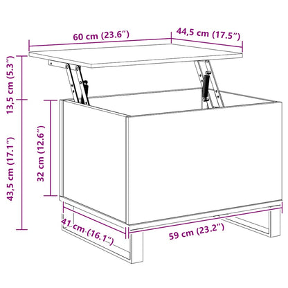 Couchtisch Grau Sonoma 60x44,5x45 cm Holzwerkstoff