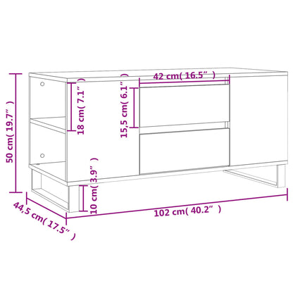 Couchtisch Grau Sonoma 102x44,5x50 cm Holzwerkstoff