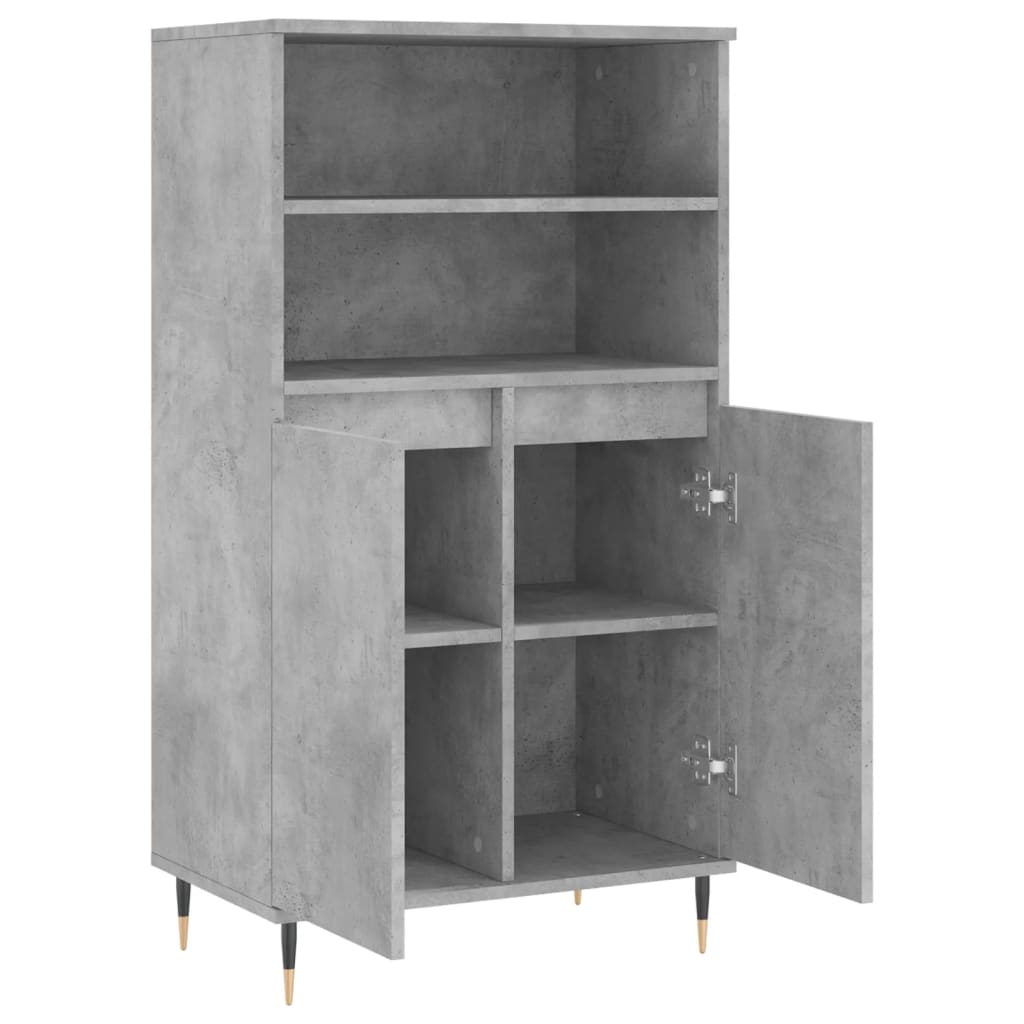 Highboard Betongrau 60x36x110 cm Holzwerkstoff