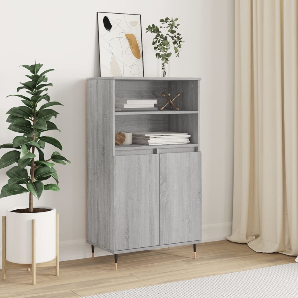 Highboard Grau Sonoma 60x36x110 cm Holzwerkstoff
