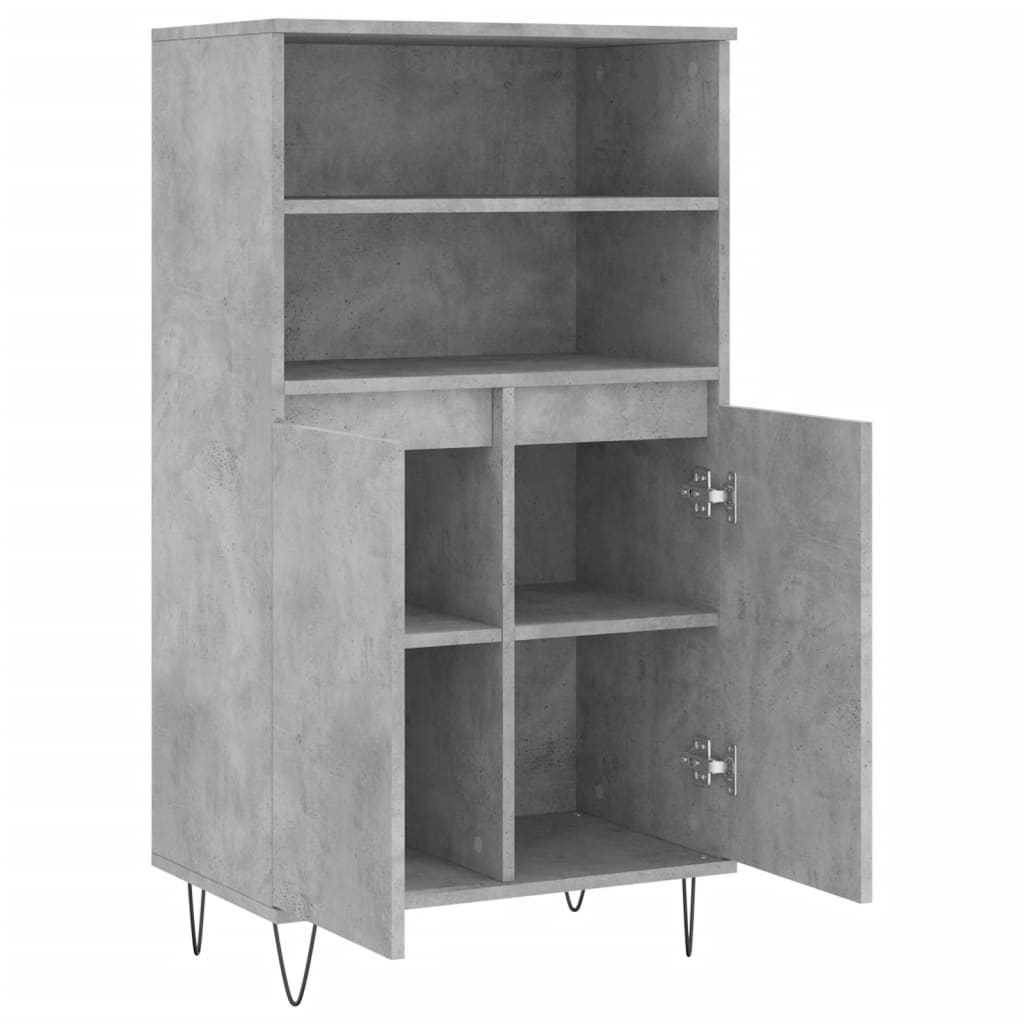 Highboard Betongrau 60x36x110 cm Holzwerkstoff