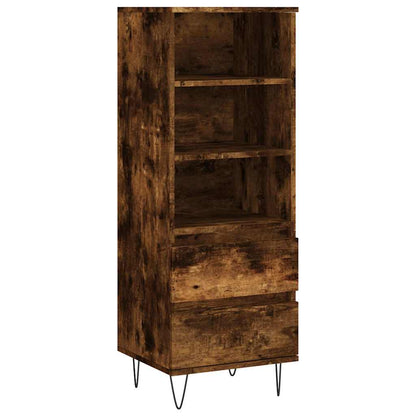 Highboard Räuchereiche 40x36x110 cm Holzwerkstoff